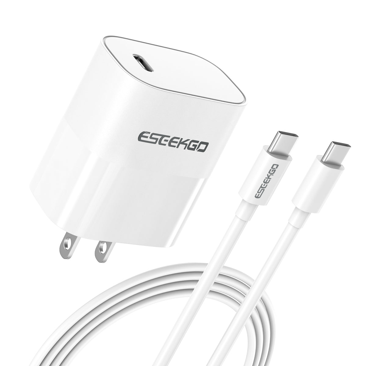 ESEEKGO T-22UC Travel Adapter Type-C To Type-C Fast Charging Cable (10/100)