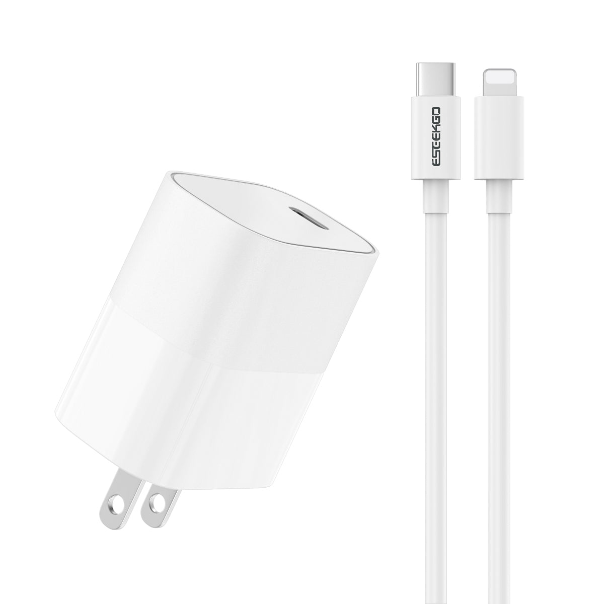 ESEEKGO T-22UL Travel Adapter Type-C To 8 PIN Fast Charging Cable (10/100)