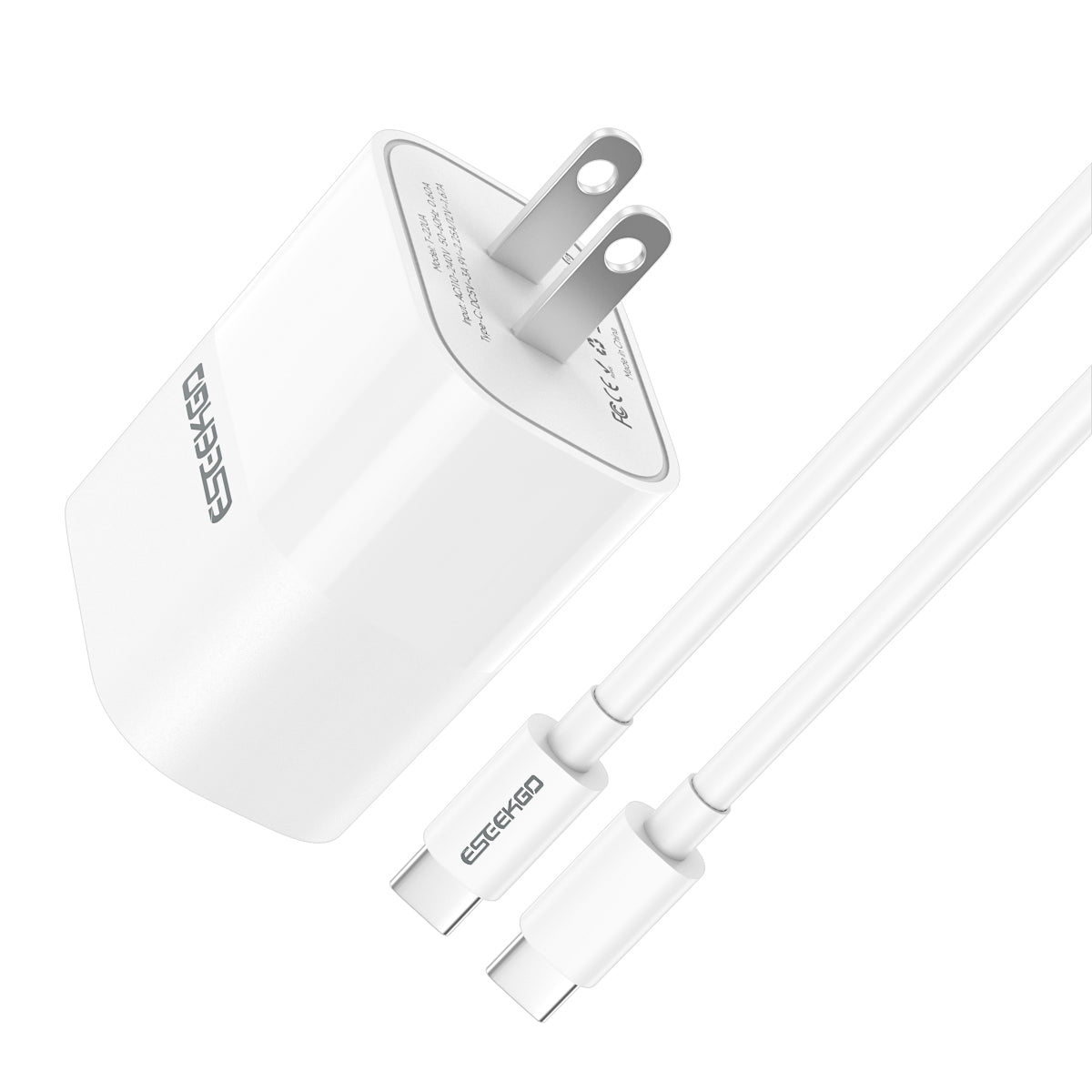 ESEEKGO T-22UC Travel Adapter Type-C To Type-C Fast Charging Cable (10/100)
