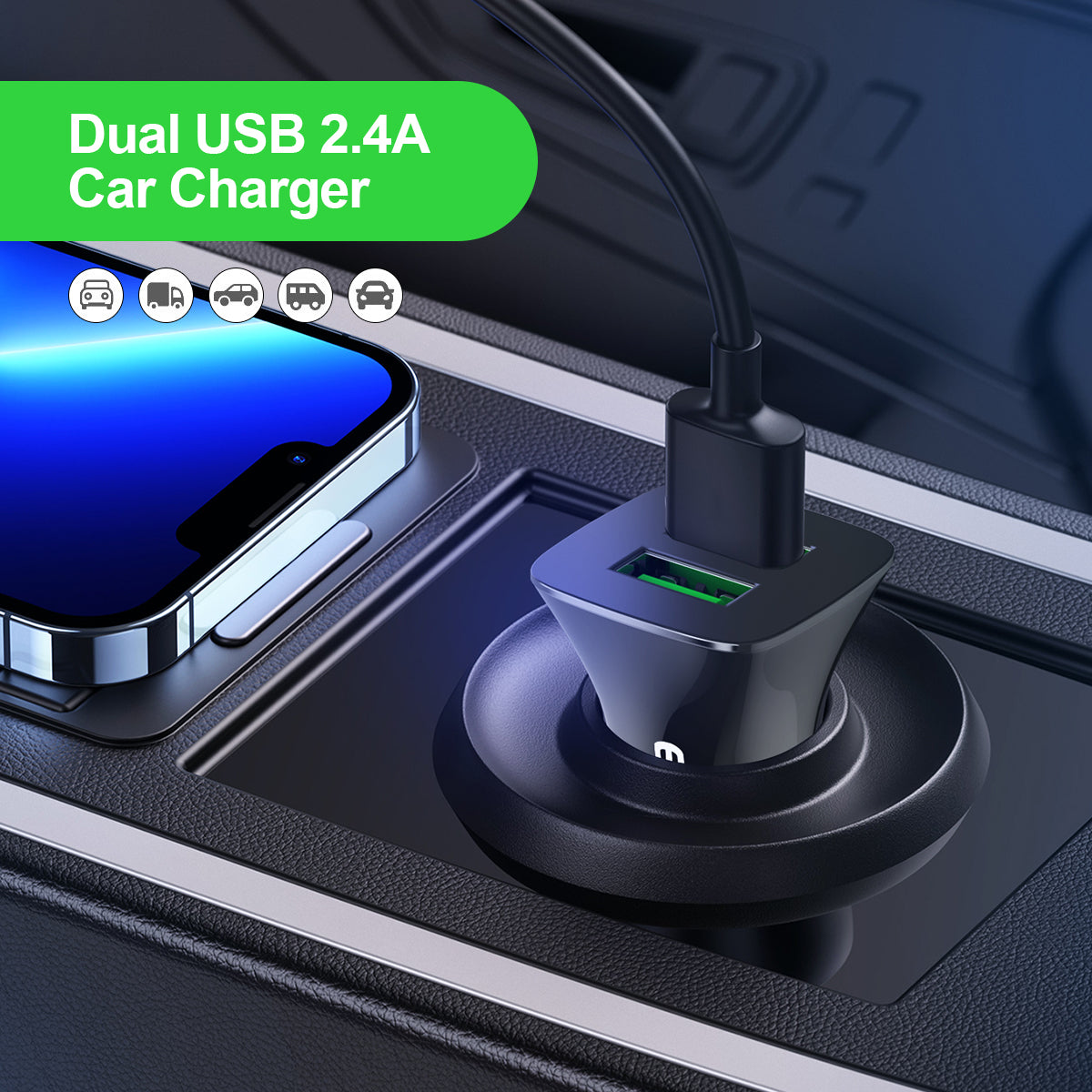 ESEEKGO C-01AB Dual USB-A Car Charger (20/200)