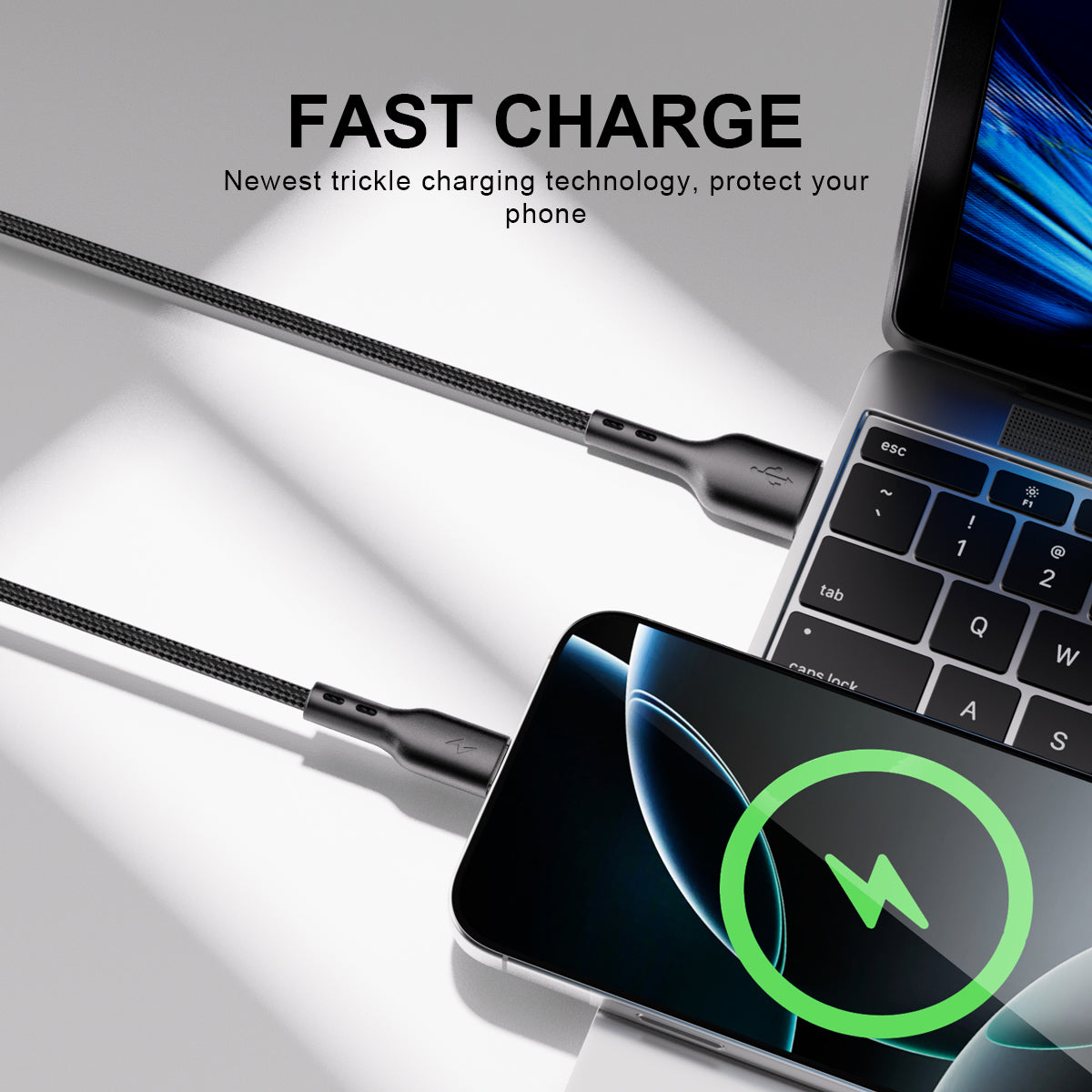 ESEEKGO G-3BC 10FT Nylon Braided USB to Type-C Data Cable (15/150)