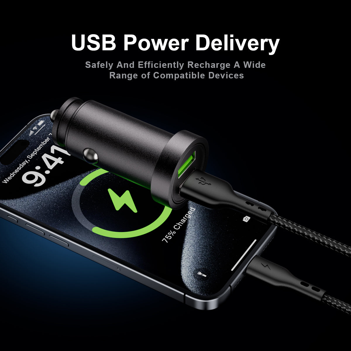 ESEEKGO C-13A Aluminum Dual Ports Car Charger (20/200)