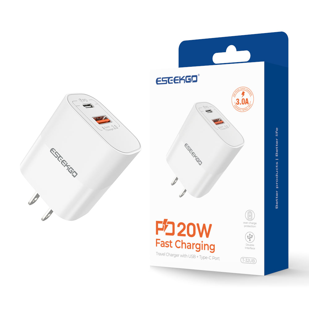 ESEEKGO T-32UB Travel Adapter (20W / US / 2 Ports) (15/150)