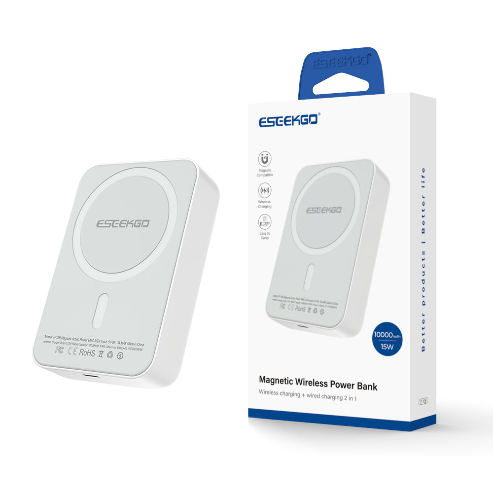 ESEEKGO P-15B 10000mAh 15W Wireless Power Bank USB-C To C Charging Cable (10/60)