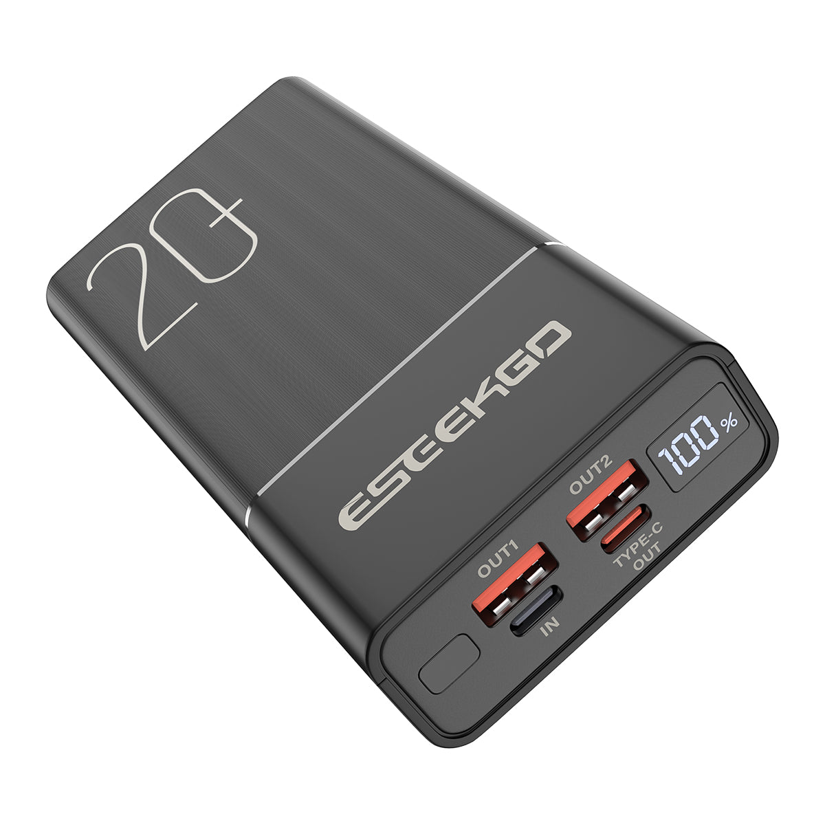 ESEEKGO P-20B 20000mAh Digital Display Power Bank USB-C To C Charging Cable (6/36)
