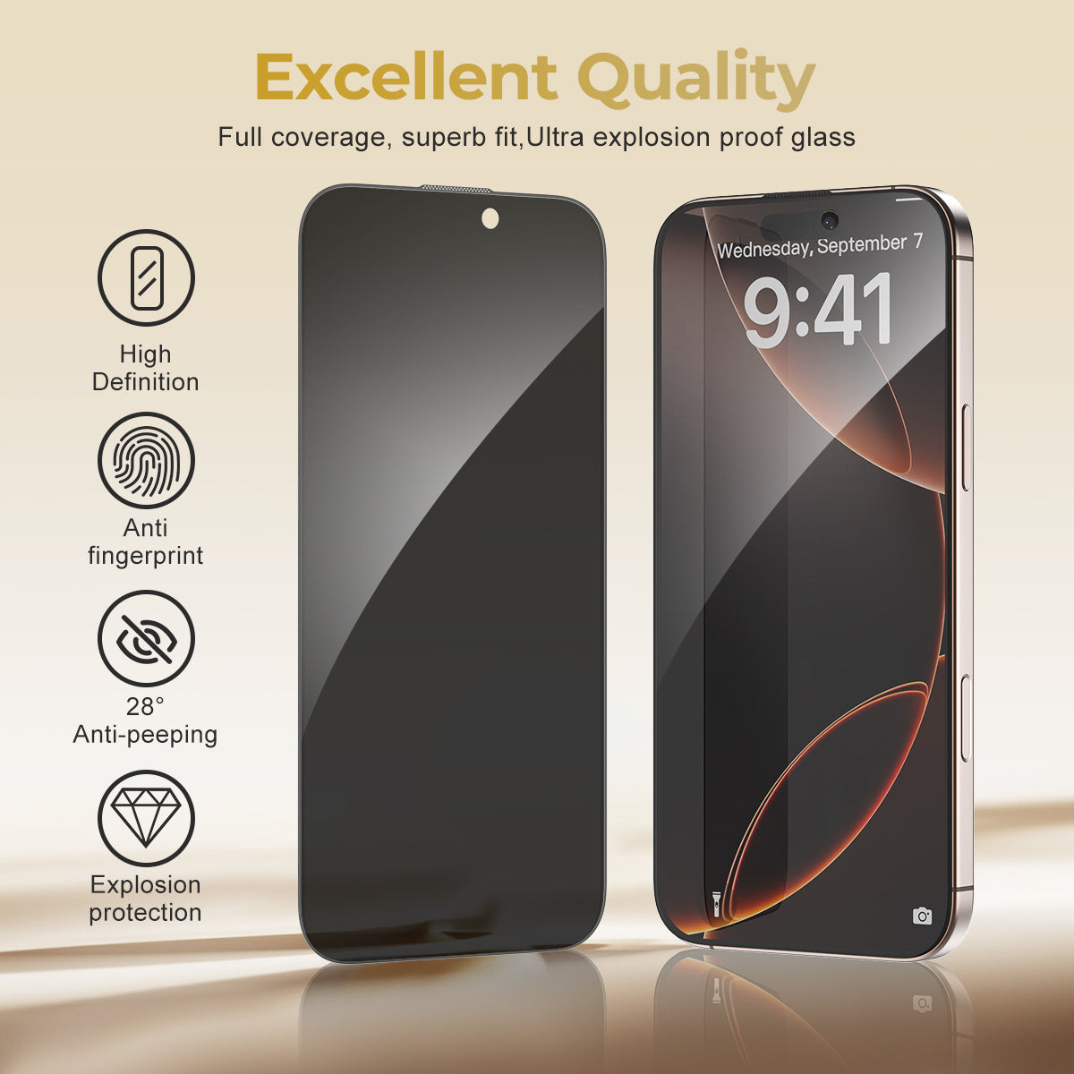 ESEEKGO TGP-03 Full Cover Privacy Tempered Glass Anti Peeping(50/400)