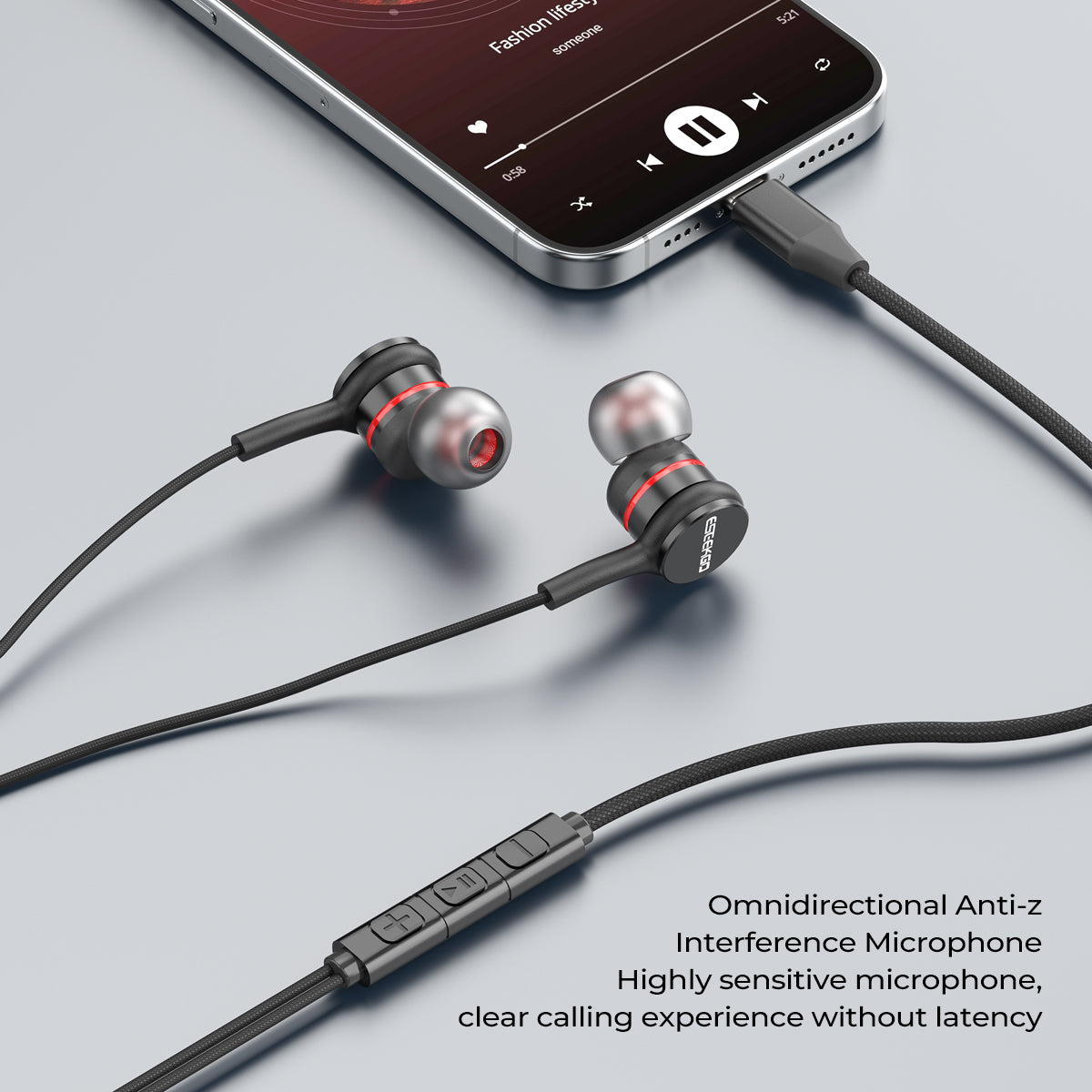 ESEEKGO E-68C Type-C Stereo Wired Earbuds(10/100)