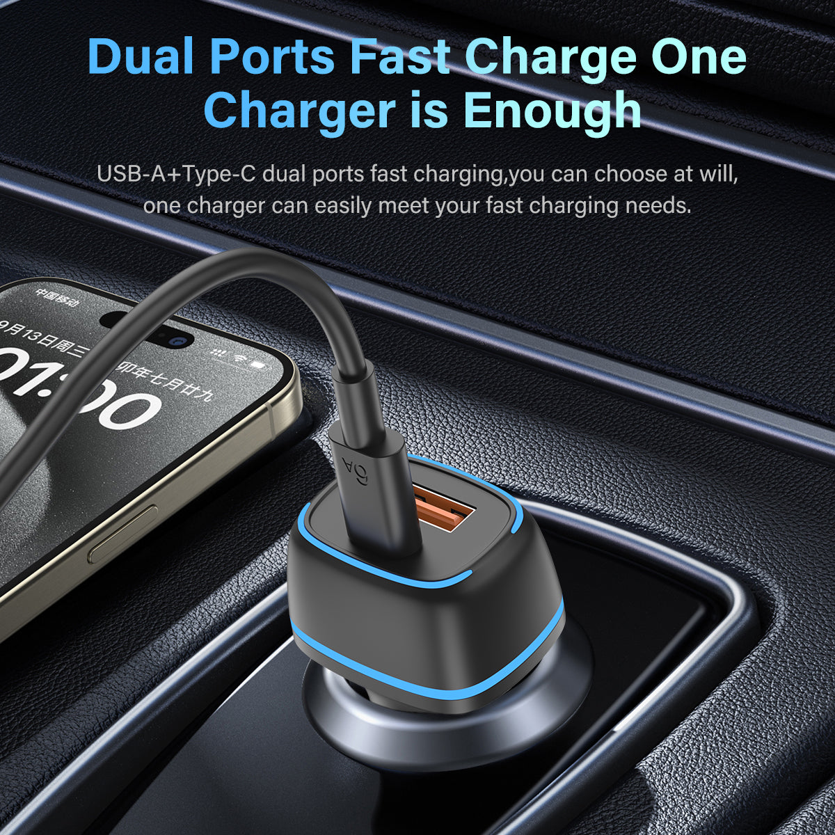 ESEEKGO C-15BK 38W LED Car Charger (10/100)