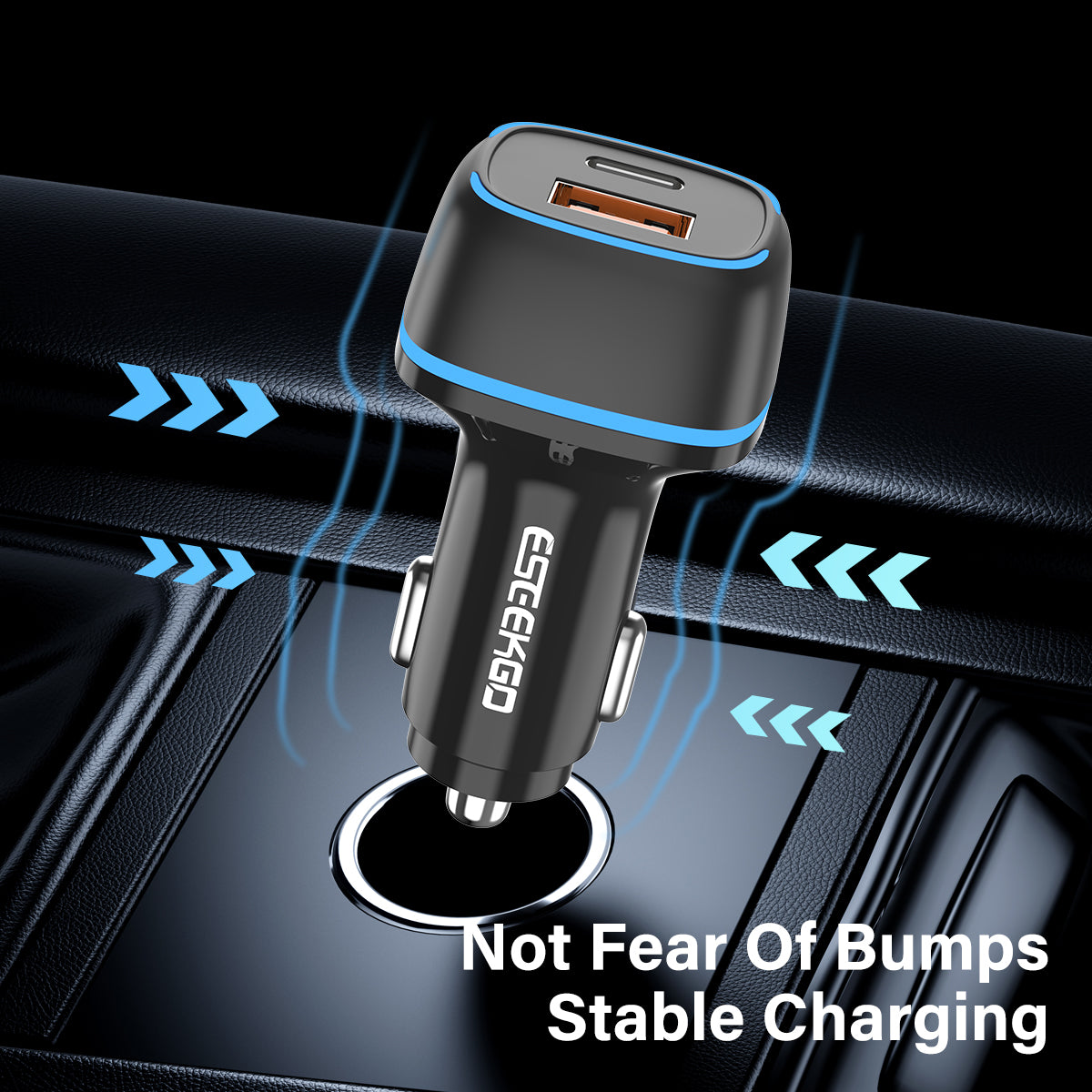 ESEEKGO C-15BK 38W LED Car Charger (10/100)