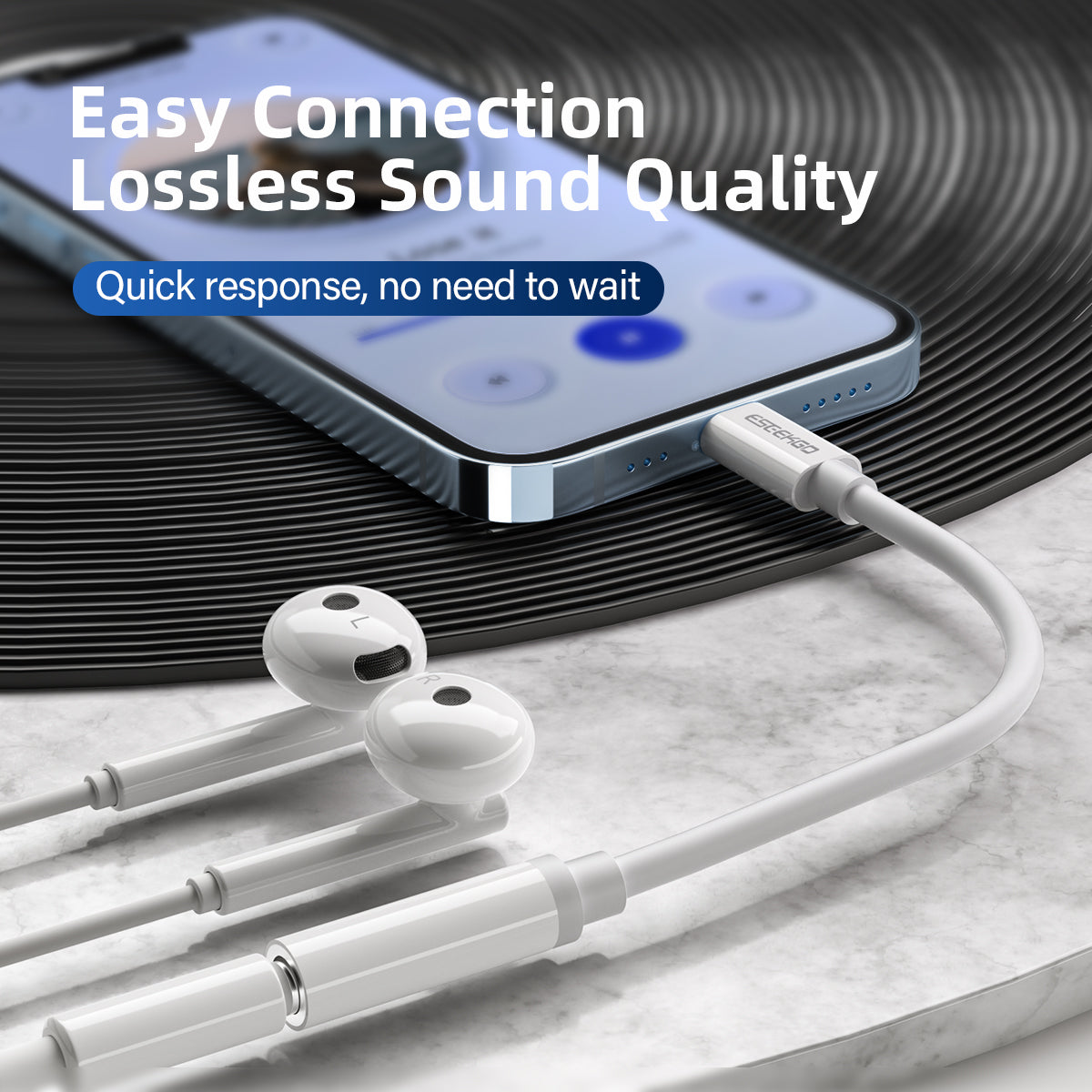 ESEEKGO ES-35 8 PIN To 3.5MM Audio Adapter Cable (40/240)
