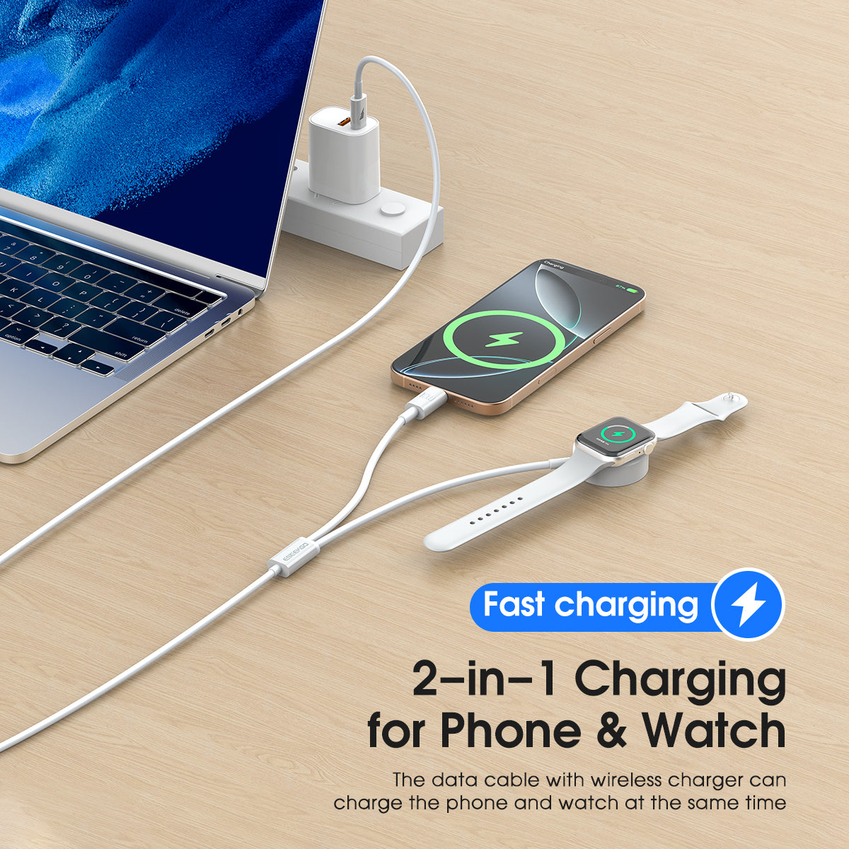 ESEEKGO AW-21C Wireless Fast Charging For Apple Watch & Type-C To Type-C Charging cable (16/160)
