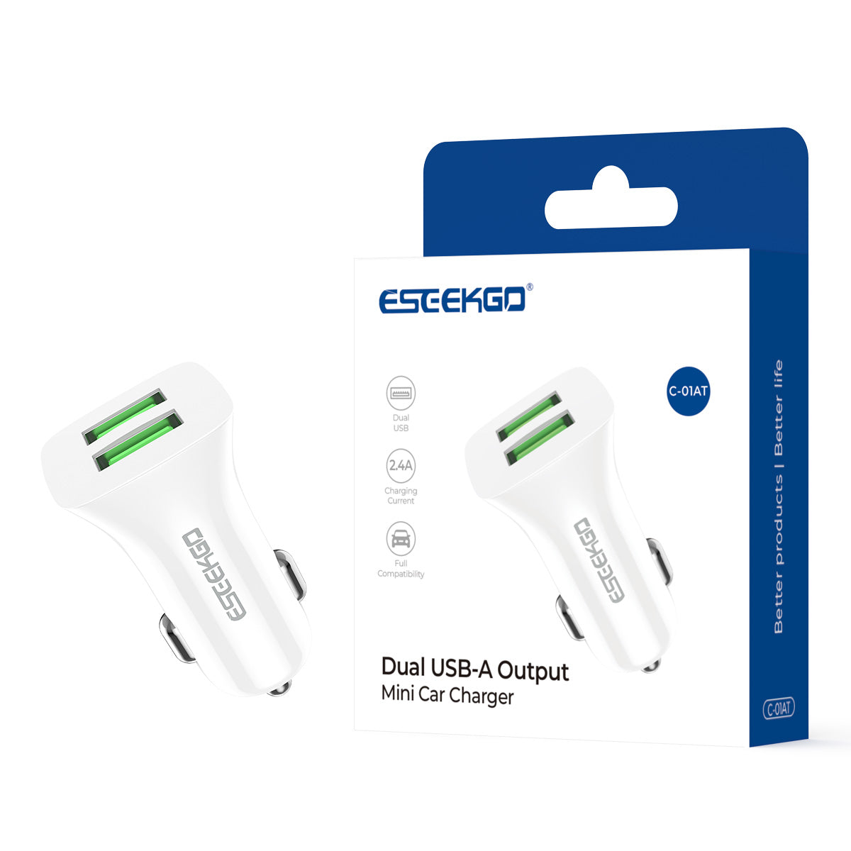 ESEEKGO C-01AT Dual USB-A Car Charger (20/200)