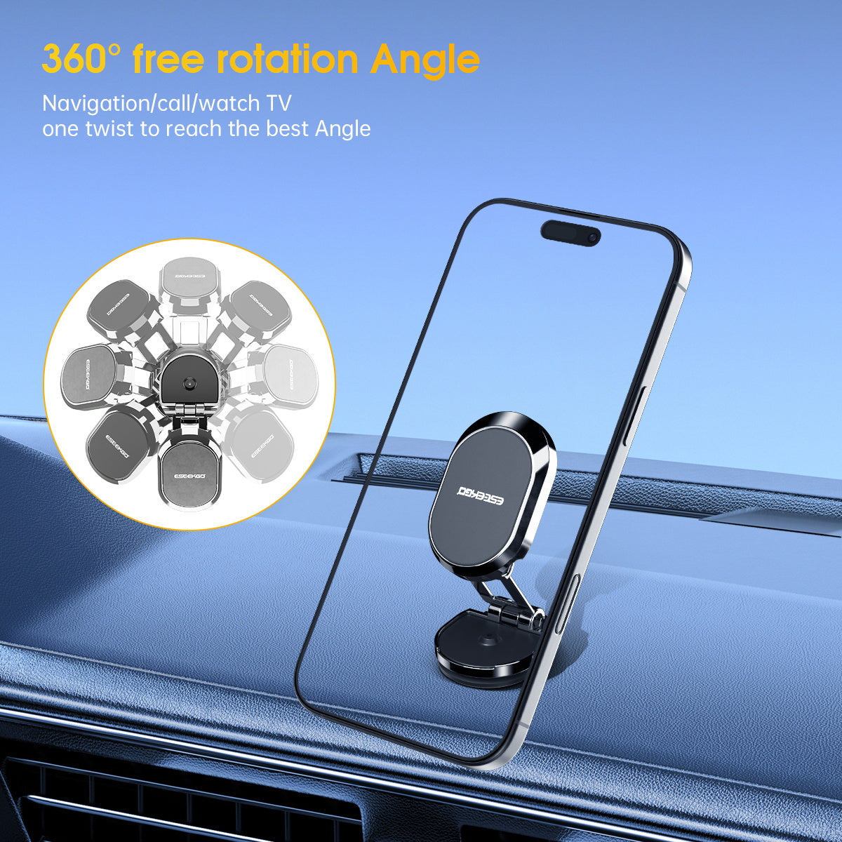 ESEEKGO CH-05 Foldable Magnetic Car Phone Mount (100)
