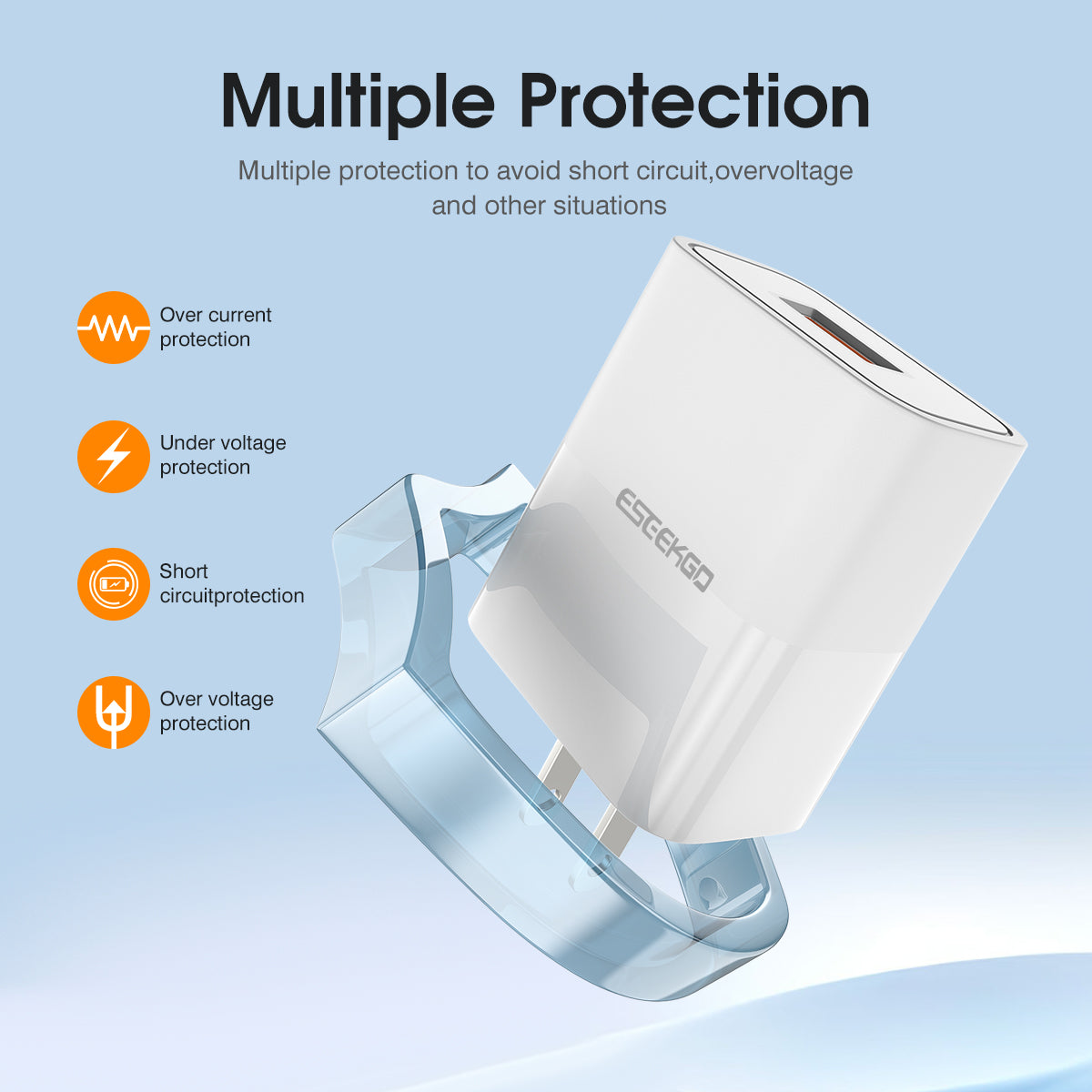 ESEEKGO T-02UA Travel Adapter (10W / US) (12/120)