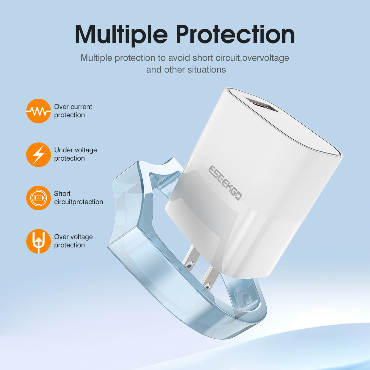 ESEEKGO T-12UA Travel Adapter (18W / US) (12/120)