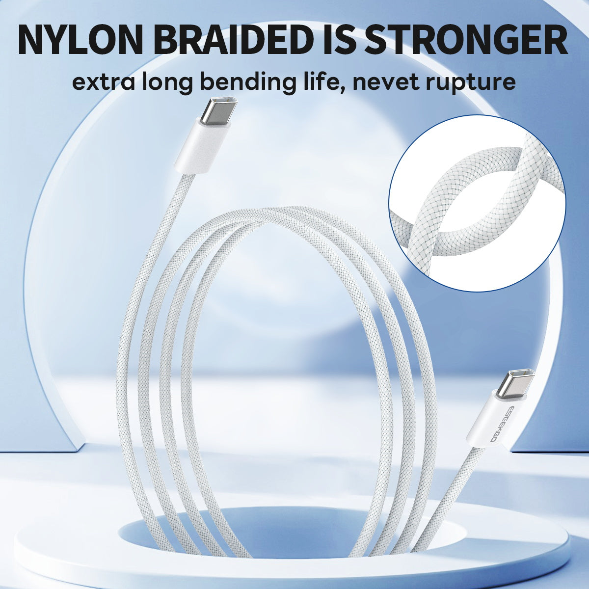ESEEKGO G-111C Nylon Braided Type-C to Type-C Data Cable (40/240)