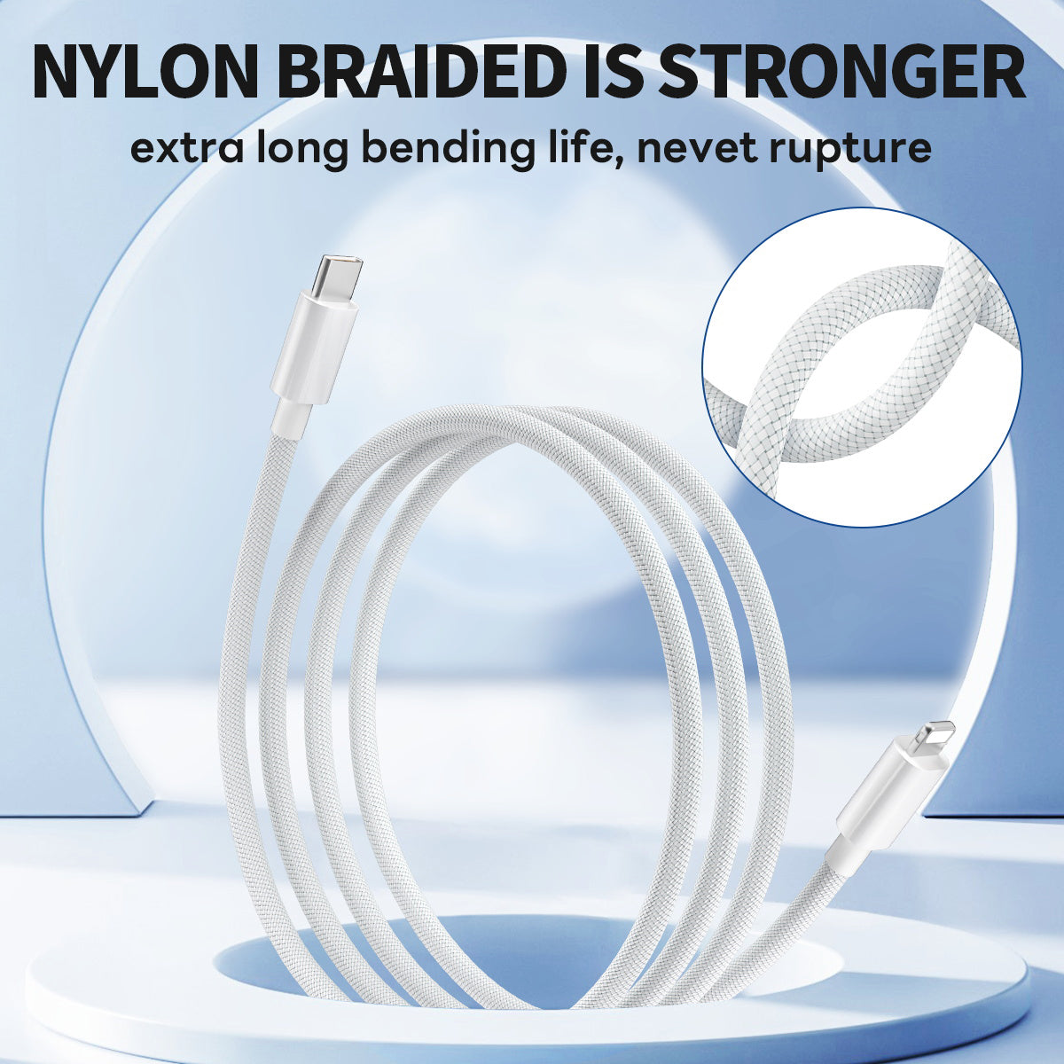 ESEEKGO G-112C Nylon Braided Type-C to 8 PIN Data Cable (40/240)