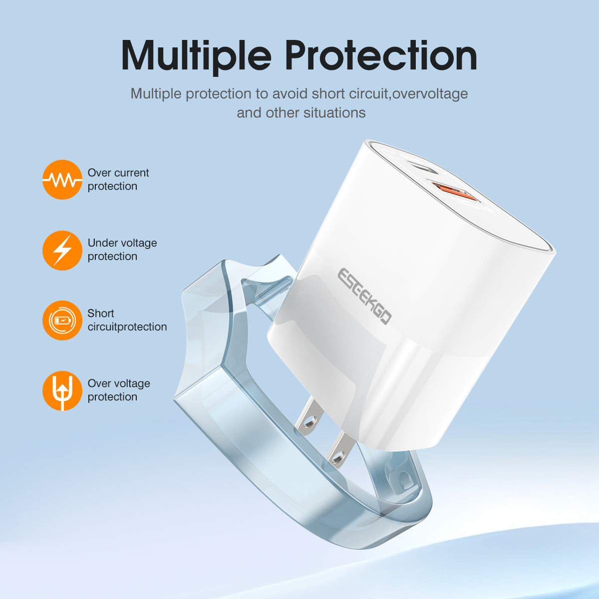 ESEEKGO T-32UB Travel Adapter (20W / US / 2 Ports) (15/150)