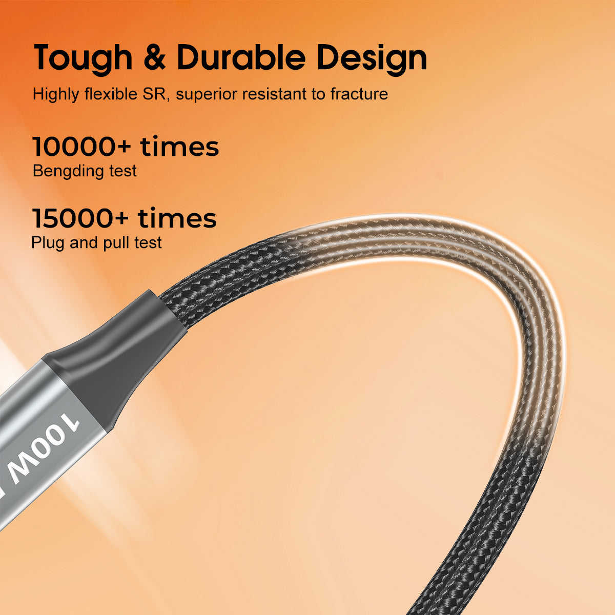 ESEEKGO ES-C200 6.6FT USB-C To USB-C 100W/5A Data Cable (12/120)