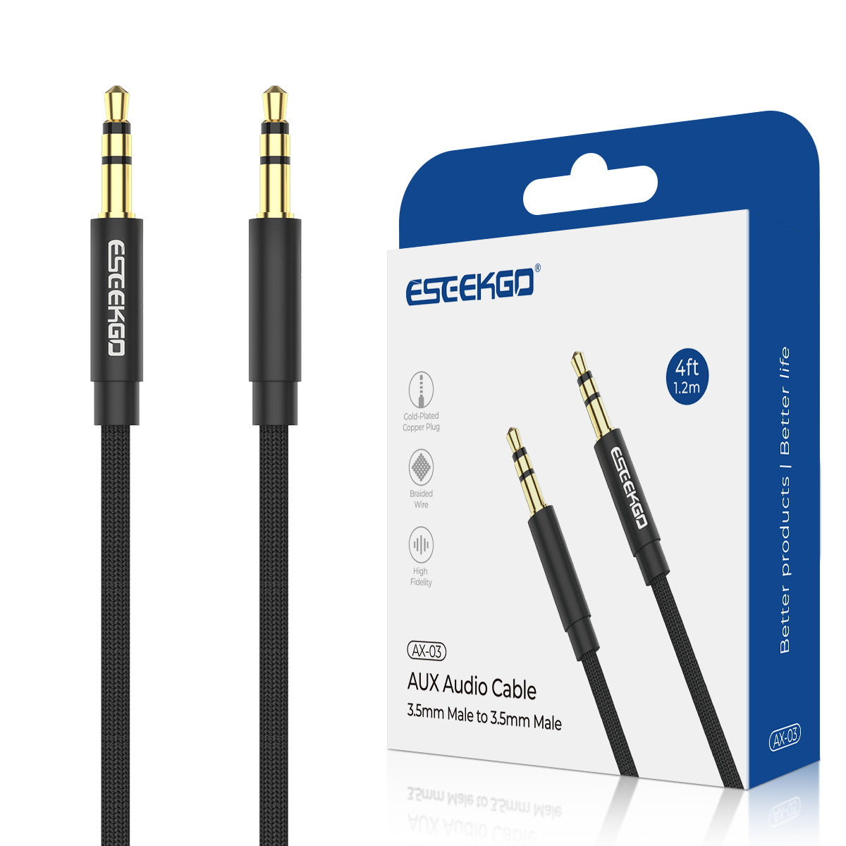 ESEEKGO AX-03 Nylon Braided 3.5mm To 3.5mm Audio Cable (40/240)
