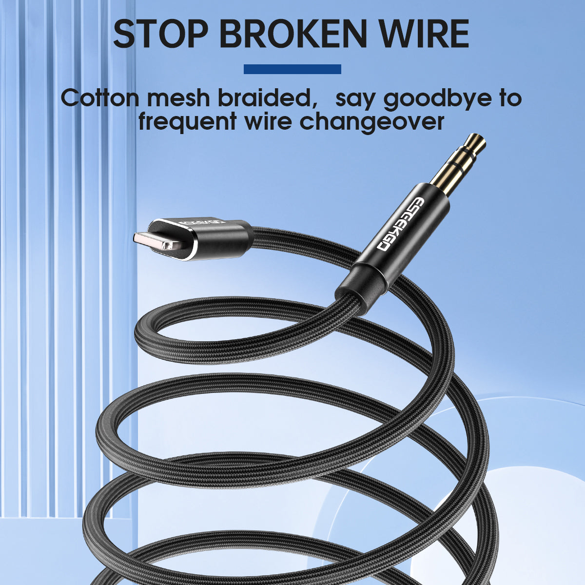 ESEEKGO AX-02 Nylon Braided 8 PIN To 3.5mm Audio Cable (40/400)