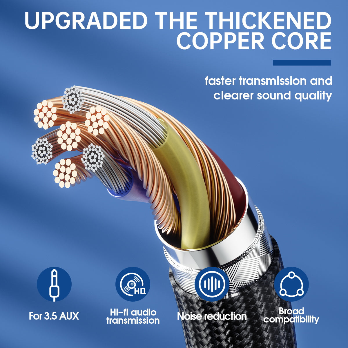 ESEEKGO AX-03 Nylon Braided 3.5mm To 3.5mm Audio Cable (40/240)