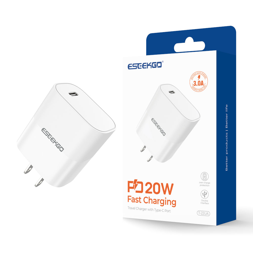 ESEEKGO T-22UA Travel Adapter (20W / US) (12/120)