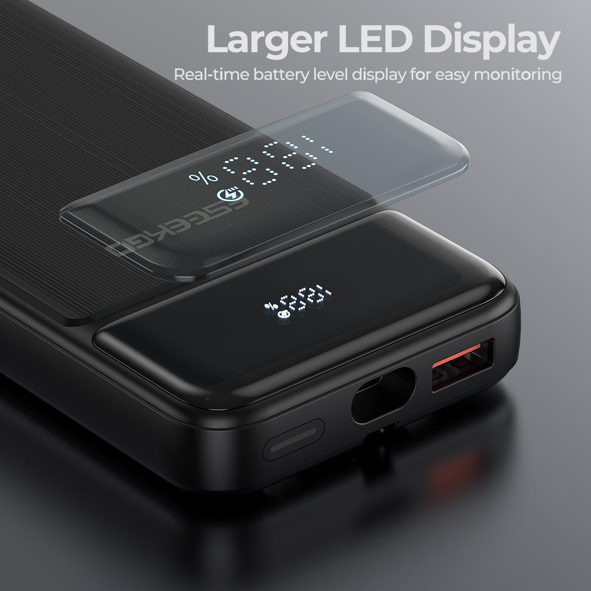 ESEEKGO P-12B 10000 mAh Power Bank With Built-in 3 Cable(8/48)