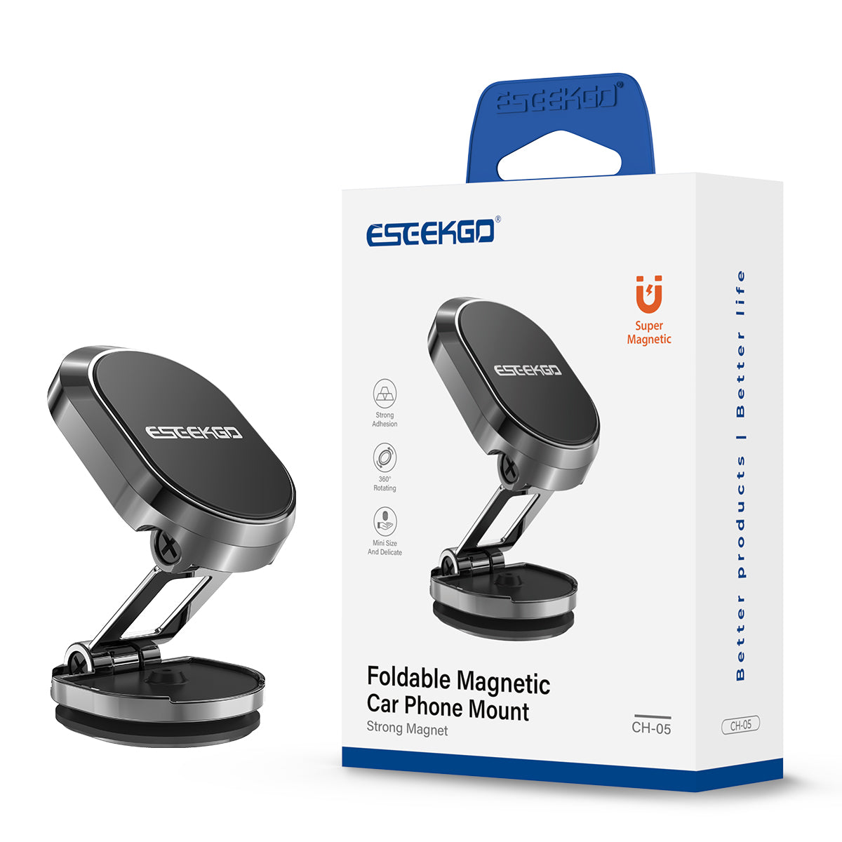 ESEEKGO CH-05 Foldable Magnetic Car Phone Mount (100)