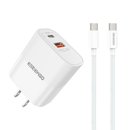 ESEEKGO T-32UC Travel Adapter Type-C To Type-C Fast Charging Cable (8/80)