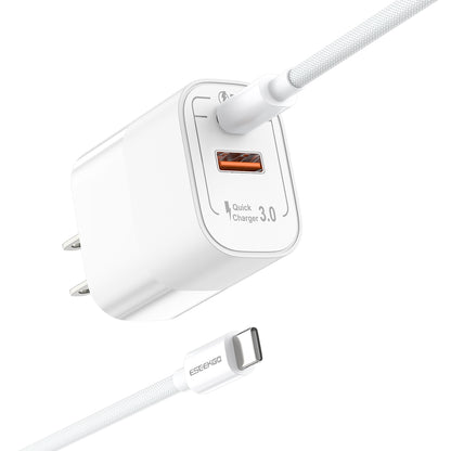 ESEEKGO T-32UC Travel Adapter Type-C To Type-C Fast Charging Cable (8/80)