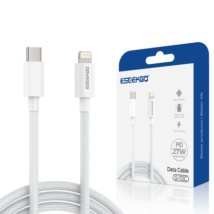 ESEEKGO G-112C Nylon Braided Type-C to 8 PIN Data Cable (40/240)
