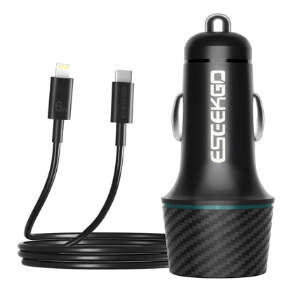 ESEEKGO CC-52L 52.5W Car Charger Type-C To Lightning Charging Cable (8/80)