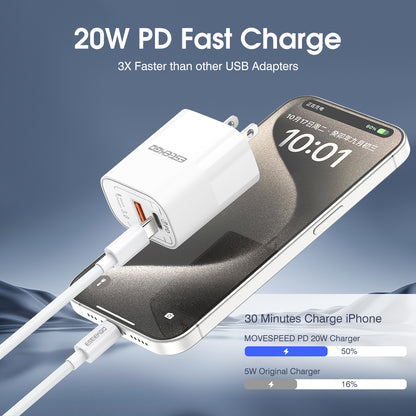 ESEEKGO T-32UL Travel Adapter Type-C To 8 PIN Fast Charging Cable (8/80)