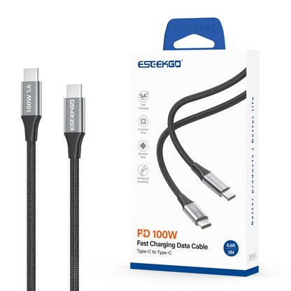 ESEEKGO ES-C200 USB-C To USB-C 100W/5A Data Cable (12/120)