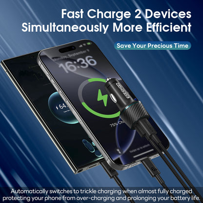 ESEEKGO CC-52L 52.5W Car Charger Type-C To Lightning Charging Cable (8/80)