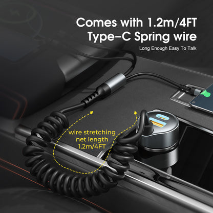 ESEEKGO C-35BK Retractable 60W Car Charger with 3 In 1 Cable (9/90)