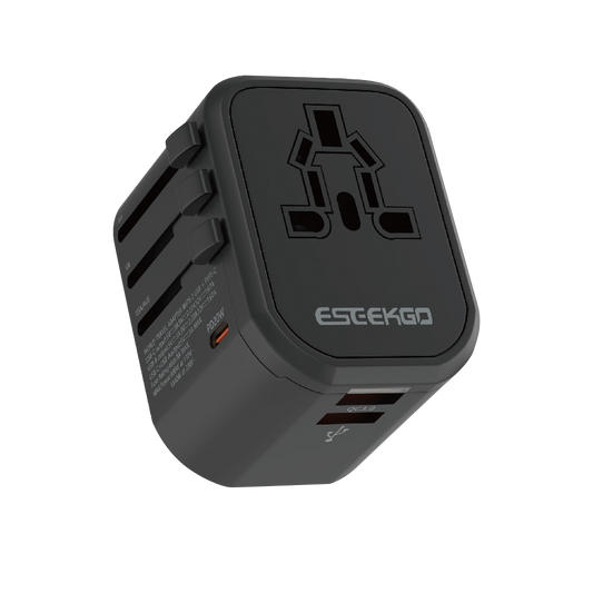 ESEEKGO JY-303S-PD PD20W+QC3.0 International Travel Adapter（US/UK/AU/EU）
