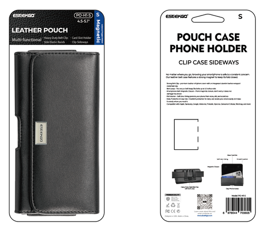 ESEEKGO Universal Magnetic Leather Phone Pouch PO-H1-S(20/120)